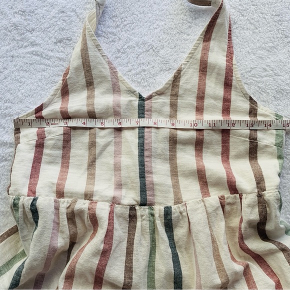 American Eagle Striped Cream Halter Babydoll Tiered Smocked Dress | NWT | Medium - Picture 10 of 10